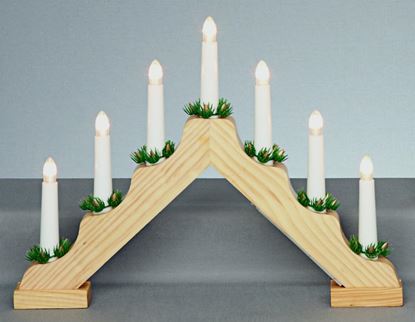 Premier-Battery-Operated-7-LED-Wooden-Candlebridge