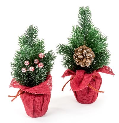 Premier-Burlap-Table-Tree-With-Berries--Cones