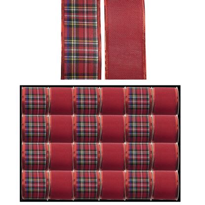 Davies-Products-Wired-Tartan--Red-Linen-Ribbon
