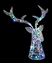 Premier-Lit-Stags-Head-White-30-Multi-Coloured-LEDs
