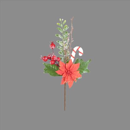 Davies-Products-Candy-Cane-Poinsettia-Pick