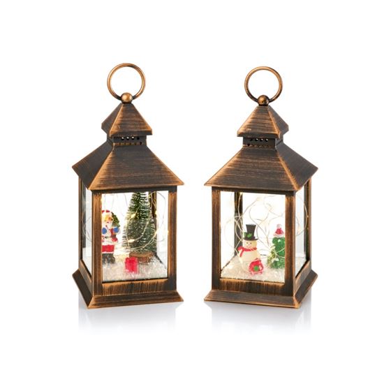 Premier-Lit-Lantern-With-Christmas-Scene