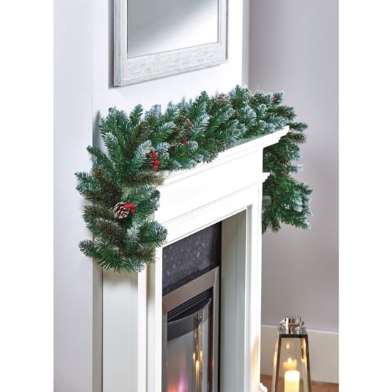 Premier-Snow-Tipped-Cone--Berry-Garland
