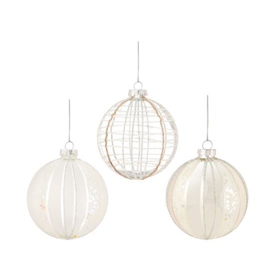 Premier-Silver-Glitter-Lines-Glass-Bauble