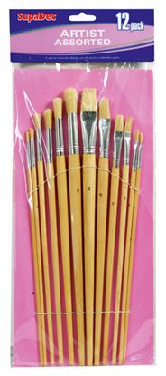 SupaDec-Wooden-Handle-Artist-Brush-Set