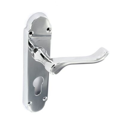 Securit-Brushed-Nickel-Scroll-Privacy-Handles-Pair