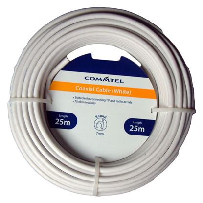 Commtel-White-Coax-Cable-25m