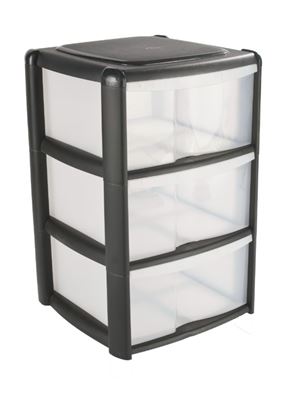 Tontarelli-3-Drawer-Tower-Black