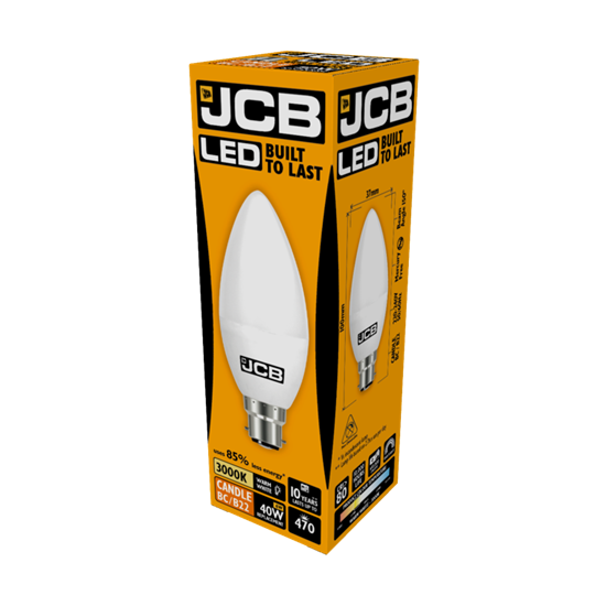 JCB-LED-Candle-470lm-Opal-6w