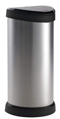 Curver-Deco-Black--Silver-Push-Bin