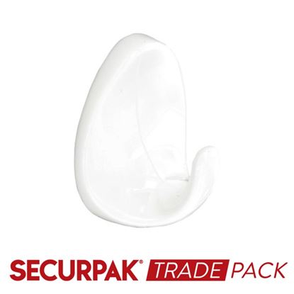 Securpak-Trade-Pack-Oval-Self-Adhesive-Hook-White-S