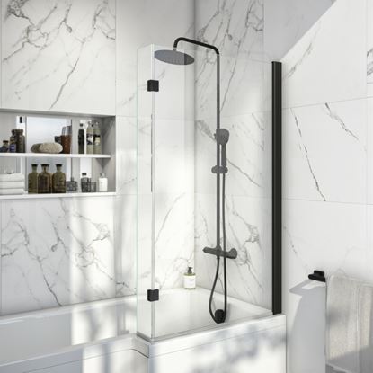 Scudo-Black-L-Shaped-Bathscreen