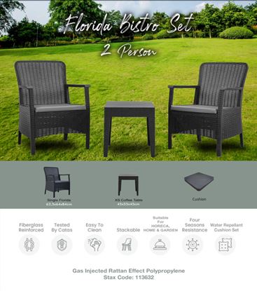 Professional-Florida-Anthracite-Bistro-Set