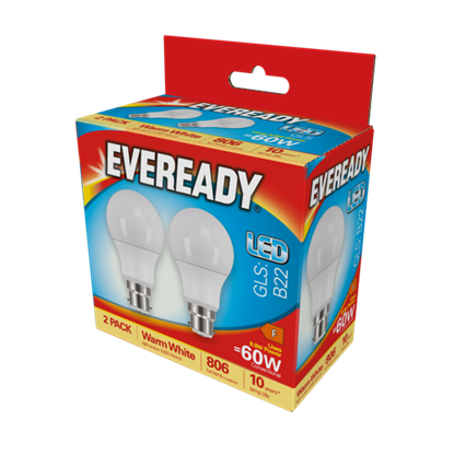 Eveready-LED-GLS-BC-B22-3000k-Warm-White-Pack-2