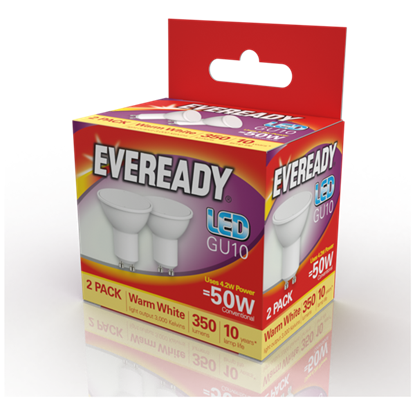 Eveready-LED-GU10-3000k-Warm-White-Pack-2