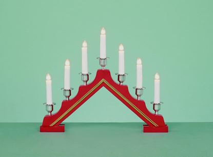 Premier-Red-Wooden-Candlebridge-with-Silver-Cups-and-7-Lights