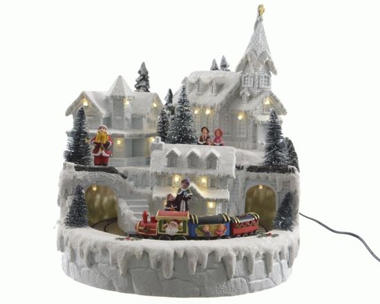 Kaemingk-LED-White-Scene-With-Train-Warm-White