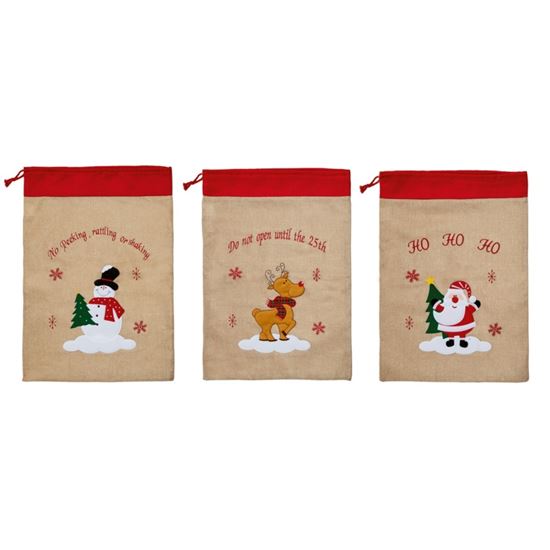 Premier-Santa-Snowman--Reindeer-Jute-Santa-Sack