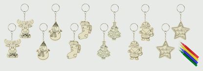 Premier-Wooden-Christmas-Keyring-Set