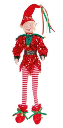 Premier-Red-Sequin-Posable-Elf-Character