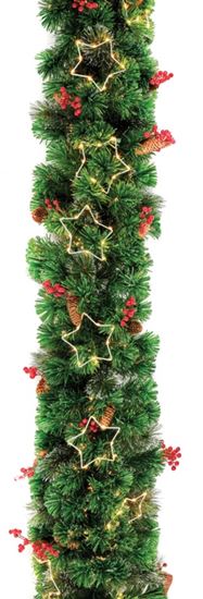 Premier-Snow-Tip-Garland-With-Berries--Cones