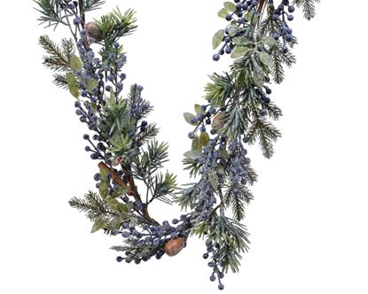 Kaemingk-Frost-Decorative-Garland-Blue-Berry