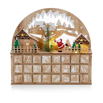 Premier-Lit-Wooden-Advent-Santa-Scene-Calendar