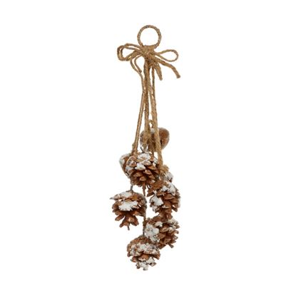 Premier-Snowy-Pine-Cone-Cluster-Hanger-Bow