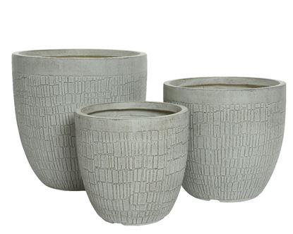 Kaemingk-Dean-Round-Planter-Fibre-Clay