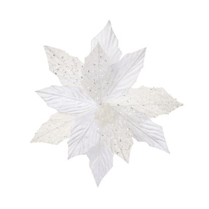 Premier-White-Glitter-Leather-Poinsettia