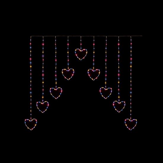 Premier-FlexiBrights-Heart-V-Curtain-258-LEDs-Rainbow