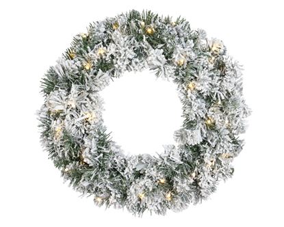 Kaemingk-Imperial-Snowy-Green-Wreath-With-Warm-White-LEDs