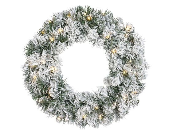 Kaemingk-Imperial-Snowy-Green-Wreath-With-Warm-White-LEDs