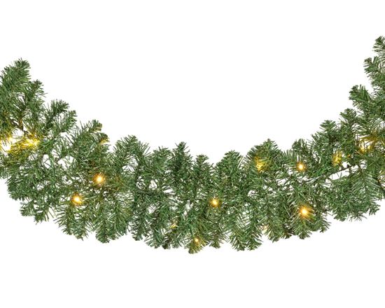 Kaemingk-Imperial-Garland-Green-With-Warm-White-LEDs