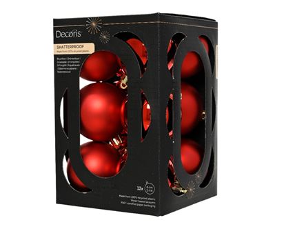 Kaemingk-Baubles-Polystyrene-Christmas-Red-Pack-12
