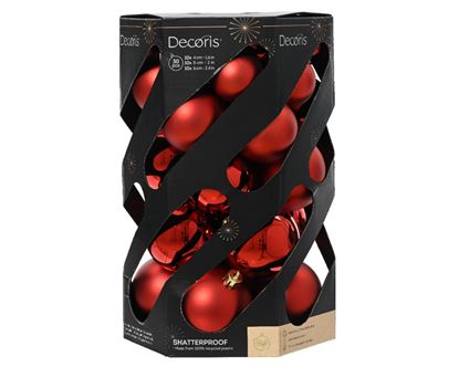 Kaemingk-Baubles-Polystyrene-Christmas-Red