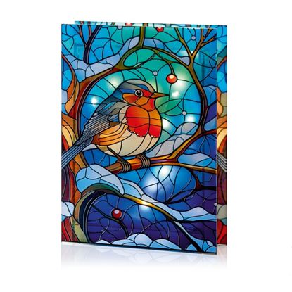 Premier-Battery-Operated-Lit-Glass-Robin-Table-Top-50-LED-Warm-White