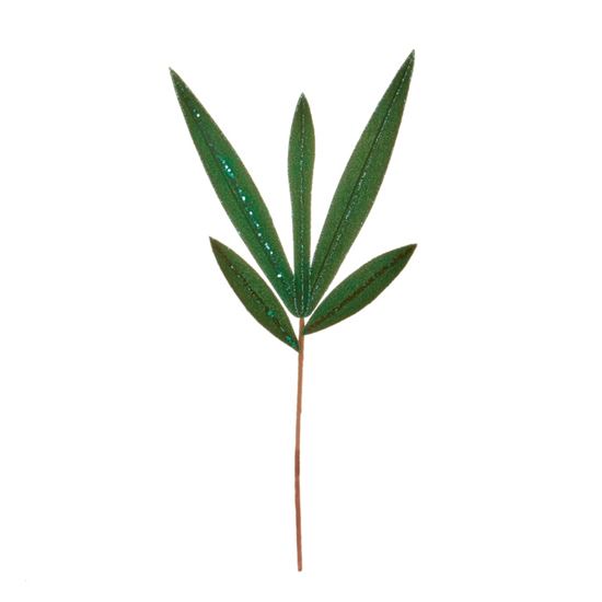 Premier-Emerald-Green-Leaf-With-Glitter-Stem