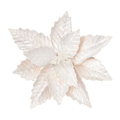 Premier-Silver-Metallic-Poinsettia-Clip-On