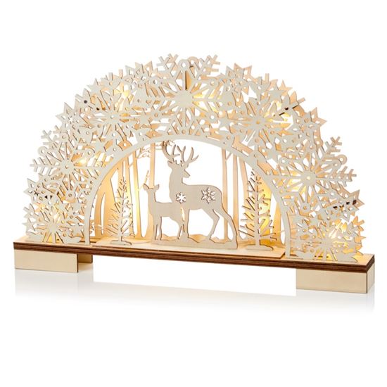 Premier-Battery-Operated-Lit-Snowflake-Bridge-With-Deer-Scene