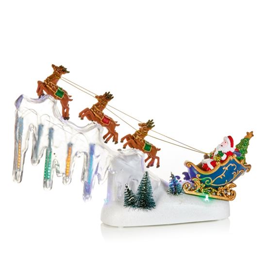 Premier-Battery-Operated-Lit-Icy-Santa-Sleigh-With-3-Reindeer