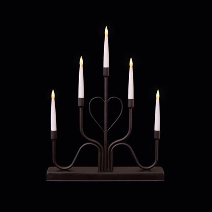 Premier-5-LED-Black-Metal-Modern-Heart-Candle-Bridge