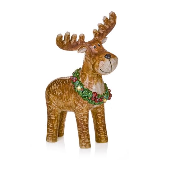 Premier-Lit-Reindeer-With-Wreath