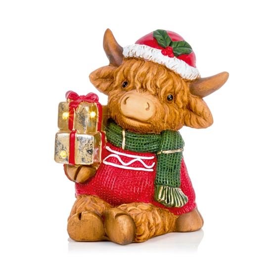 Premier-Lit-Battery-Operator-Highland-Cow-With-Presents