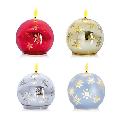 Premier-Battery-Operated-Lit-Glass-Sphere-Candle-Snowflakes
