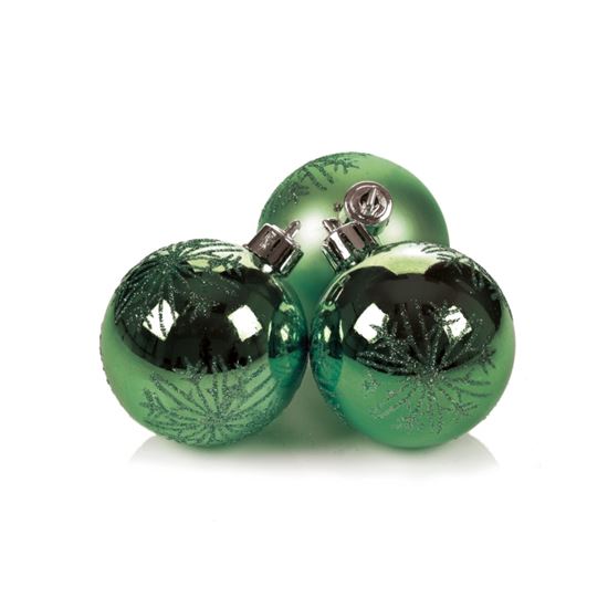 Premier-Dark-Green-Snowflake-Cluster-Baubles