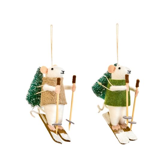 Premier-Skiing-Mouse-In-Jumper-Hanging-Decorations