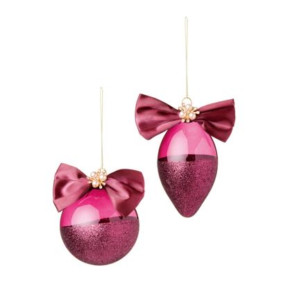 Premier-Shiny-Plum-Glass-With-Bow-Ball-Drop