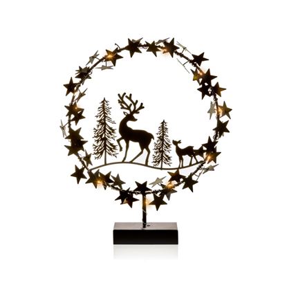 Premier-Lit-Star-Wreath-Deer-Scene-Table-Top