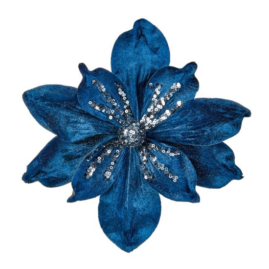 Premier-Dark-Blue-Velvet-Magnolia-Clip-On